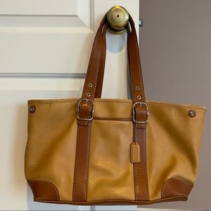 Coach leather yellow/brown satchel